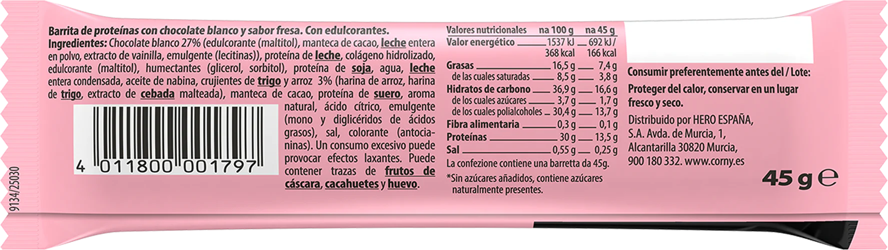 Barrita Corny Protein soft chocolate blanco y fresa - Image 3