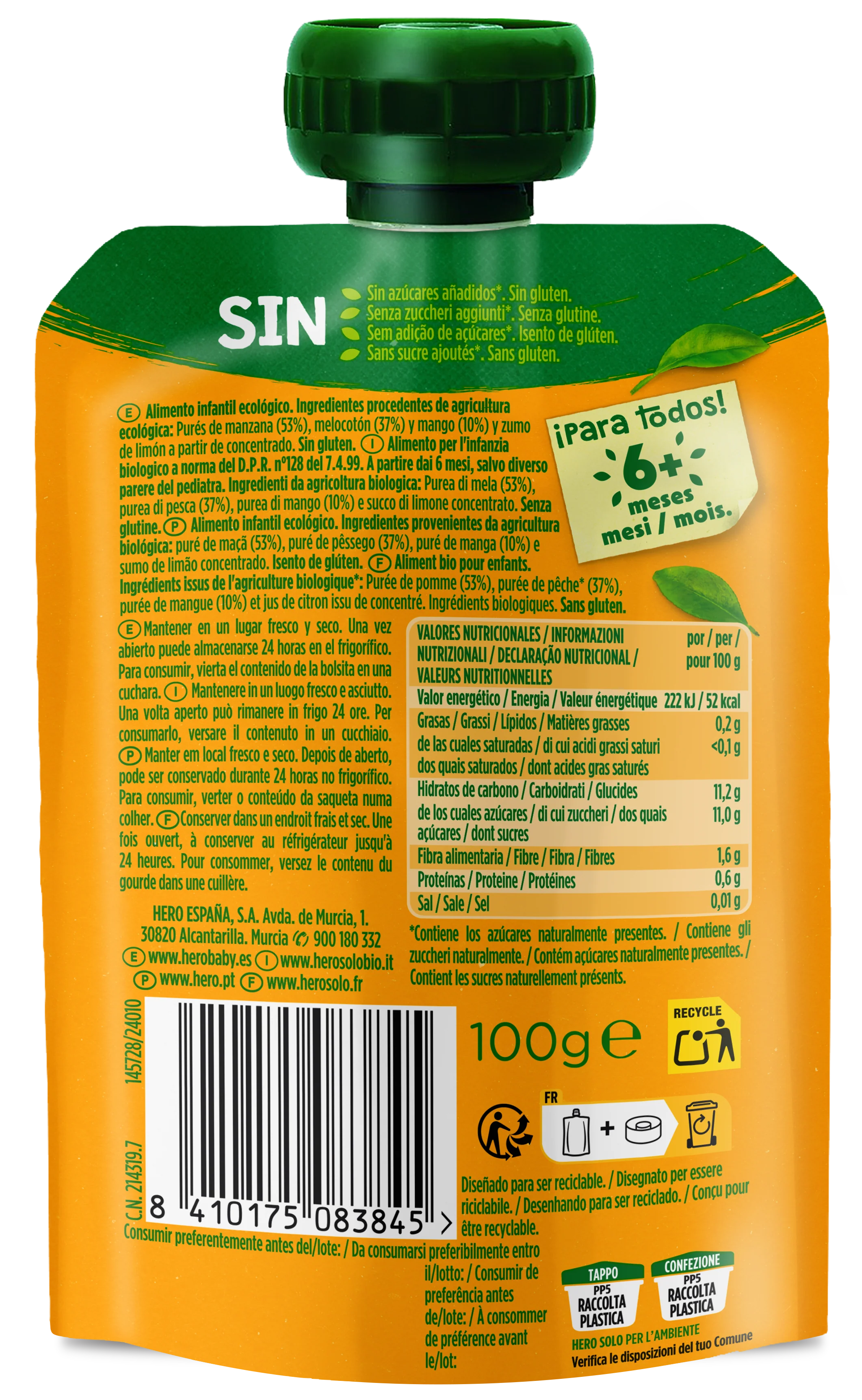 Bolsita Hero Solo Bio manzana melocotón y mango - Image 3