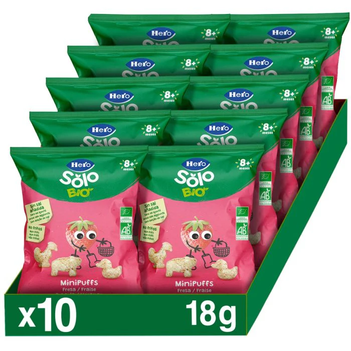 Snacks Hero Solo Bio minipuffs fresa - Image 3