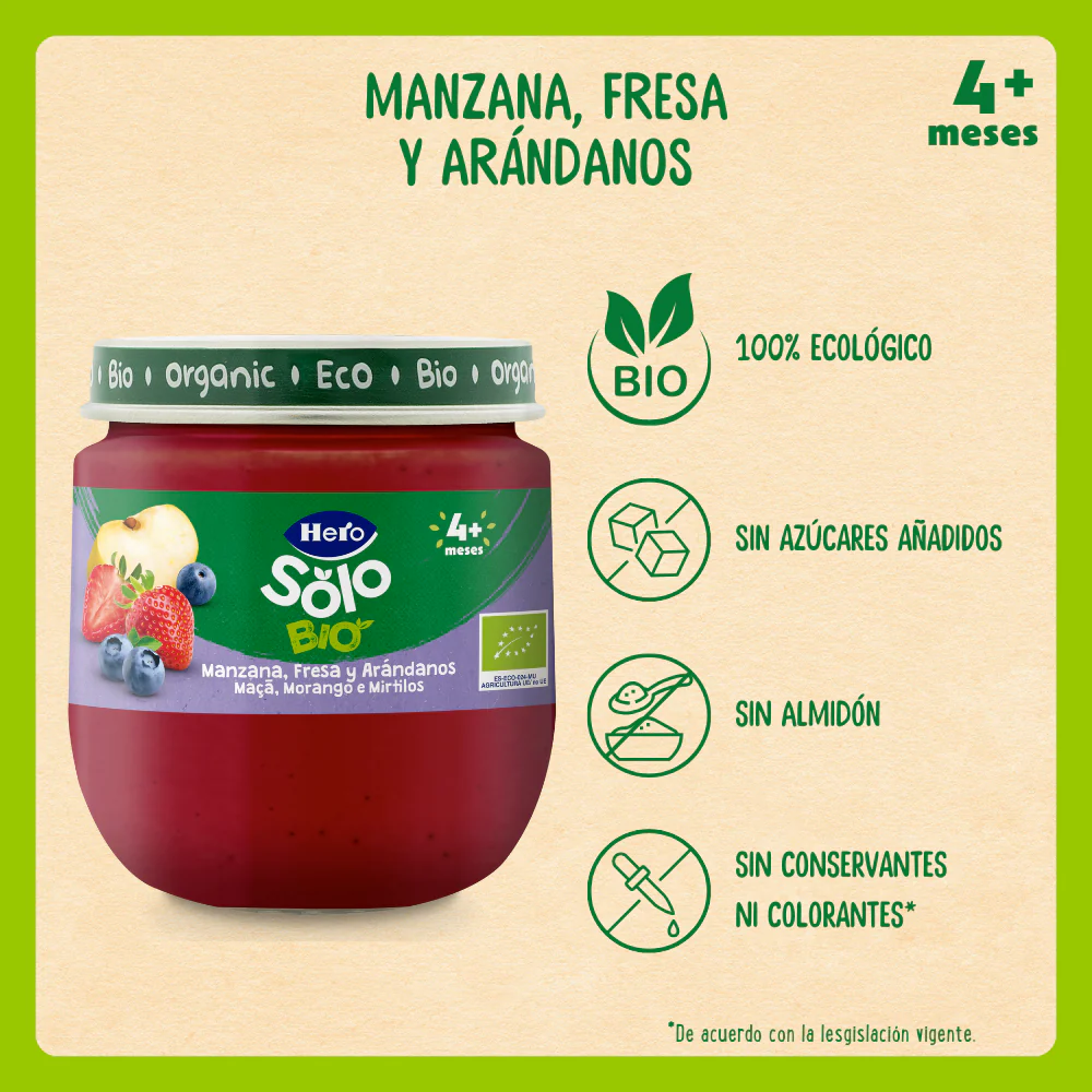 Tarrito Hero Solo Bio manzana fresa y arándanos - Image 4