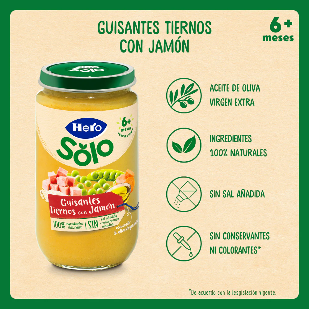 Tarrito Hero Solo guisantes tiernos con jamón - Image 5