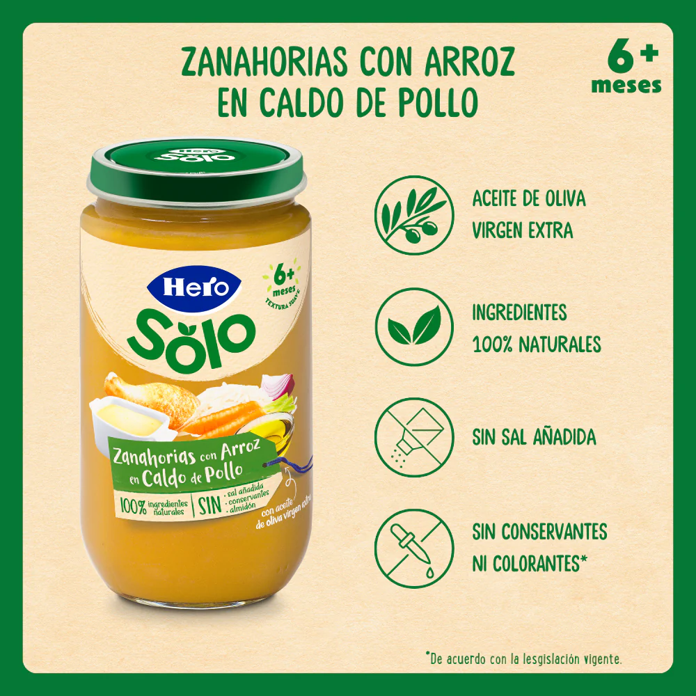 Tarrito Hero Solo zanahorias con arroz en caldo de pollo - Image 5